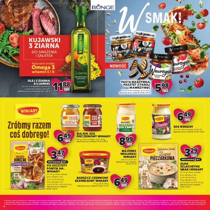 Gazetka promocyjna Stokrotka - Katalog Walentynki! - ważna 05.02 do 18.02.2026 - strona 14 - produkty: Bulion, Fa, Kujawski, Lion, Majonez, Mięso, Olej, Owoce, Pasta warzywna, Pasztet, Piec, Sos, Sos pieczeniowy, Warzywa, Winiary, Zupa