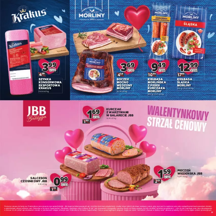 Gazetka promocyjna Stokrotka - Katalog Walentynki! - ważna 05.02 do 18.02.2026 - strona 17 - produkty: Boczek, Gala, Kiełbasa, Kiełbasa śląska, Krakus, Kurczak, Mięso, Morliny, Owoce, Piec, Por, Salceson, Ser, Sport, Szynka, Szynka konserwowa, Warzywa