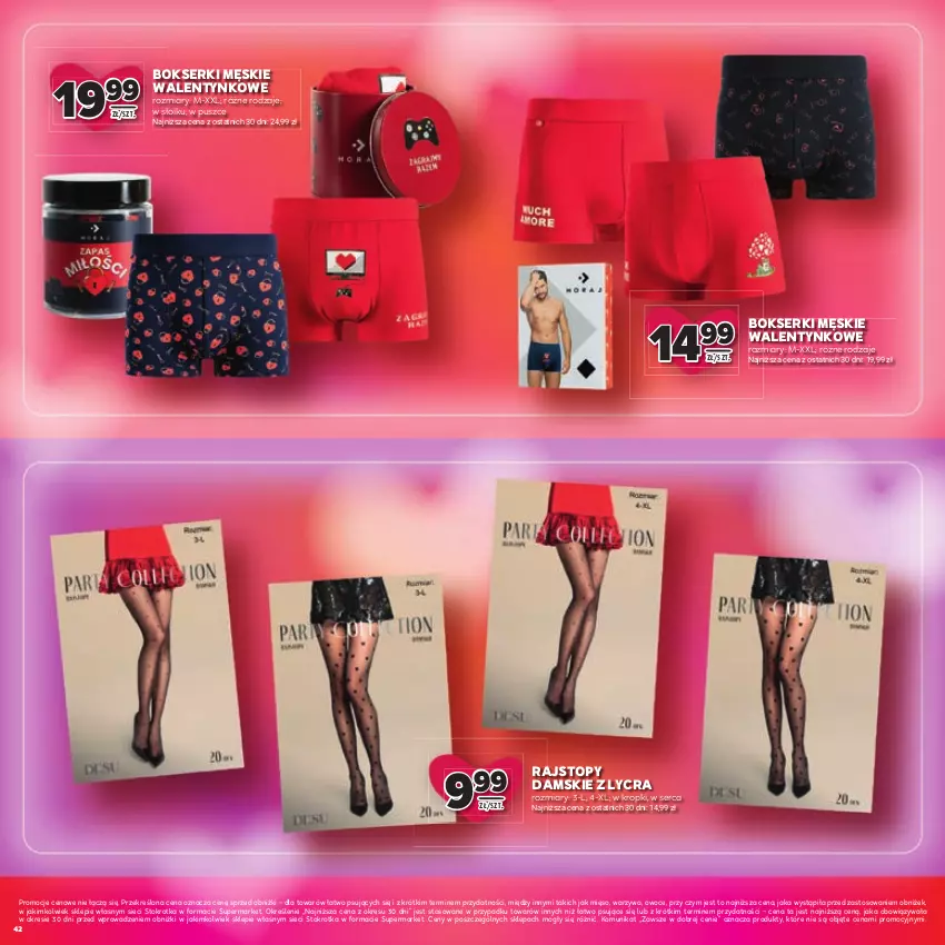 Gazetka promocyjna Stokrotka - Katalog Walentynki! - ważna 05.02 do 18.02.2026 - strona 42 - produkty: Bokserki, Mięso, Owoce, Rajstopy, Ser, Top, Warzywa