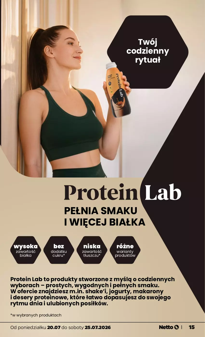 Gazetka promocyjna Netto - Od Poniedziałku - ważna 27.07 do 01.08.2026 - strona 15 - produkty: Deser, Jogurt, Makaron, Ser, Sok