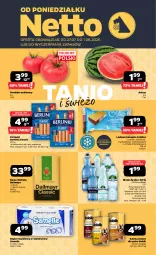 Gazetka promocyjna Netto - Od Poniedziałku - Gazetka - ważna od 01.08 do 01.08.2026 - strona 1 - produkty: Papier, Parówki, Dallmayr, Kawa mielona, Kawa, Papier toaletowy, Arbuz, Woda, Berlinki, Pomidor malinowy