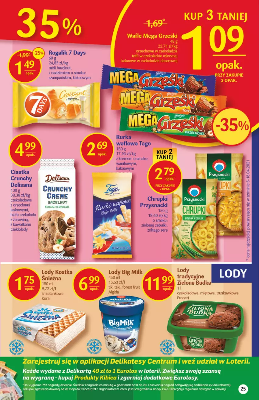 Gazetka promocyjna Delikatesy Centrum - Gazetka Delikatesy Centrum - ważna 10.06 do 16.06.2021 - strona 25 - produkty: 7 Days, BIC, Chrupki, Ciastka, Czekolada, Gra, Isana, Kakao, Kawa, Przysnacki, Rogal, Rum, Ser, Sok, Tago