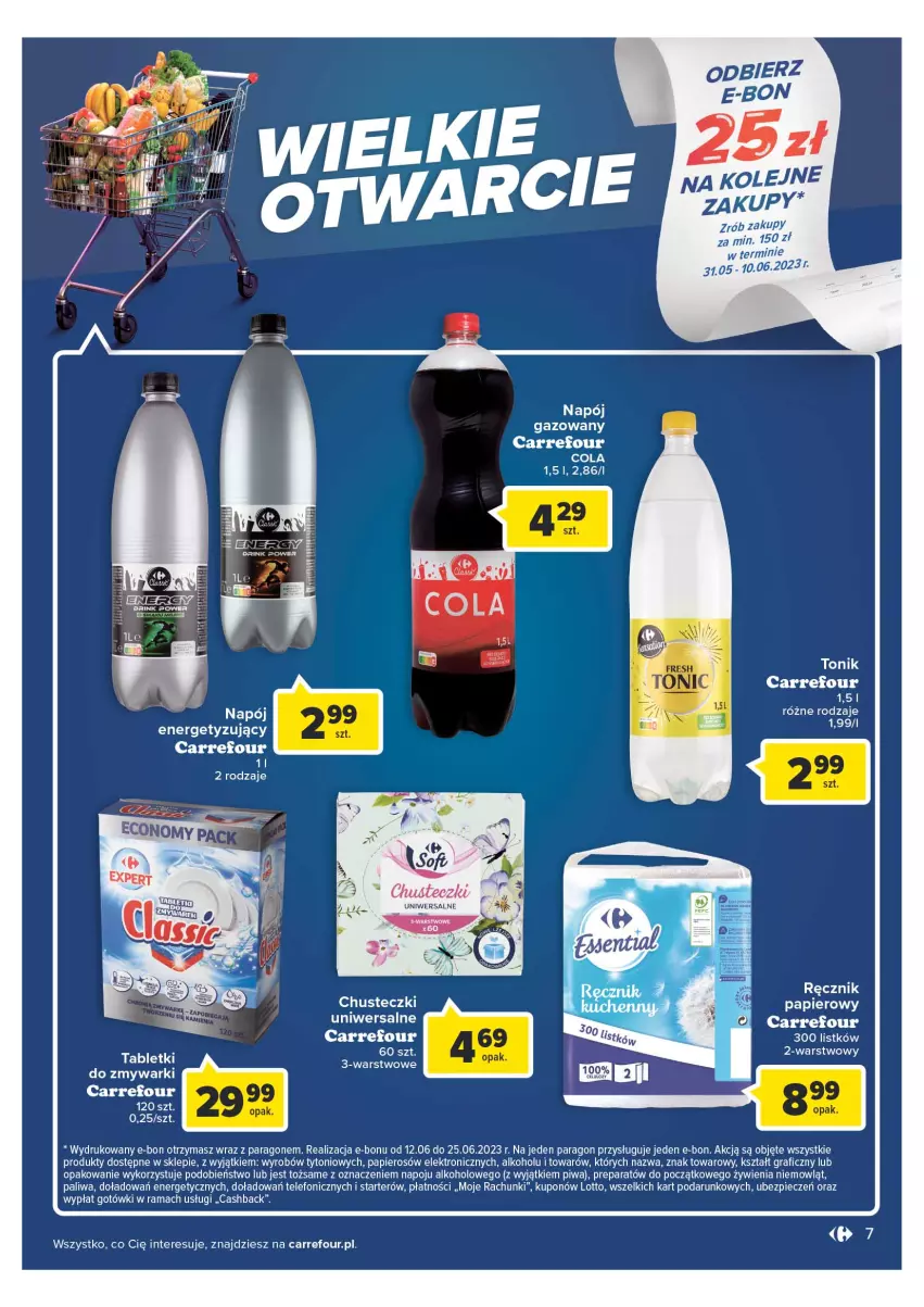 Gazetka promocyjna Carrefour - Gazetka Wielki otwarcie Carrefour Plac Unii - ważna 31.05 do 05.06.2023 - strona 7 - produkty: Chusteczki, Gra, Napój, Napój gazowany, Papier, Piec, Piwa, Rama, Telefon, Zmywarki