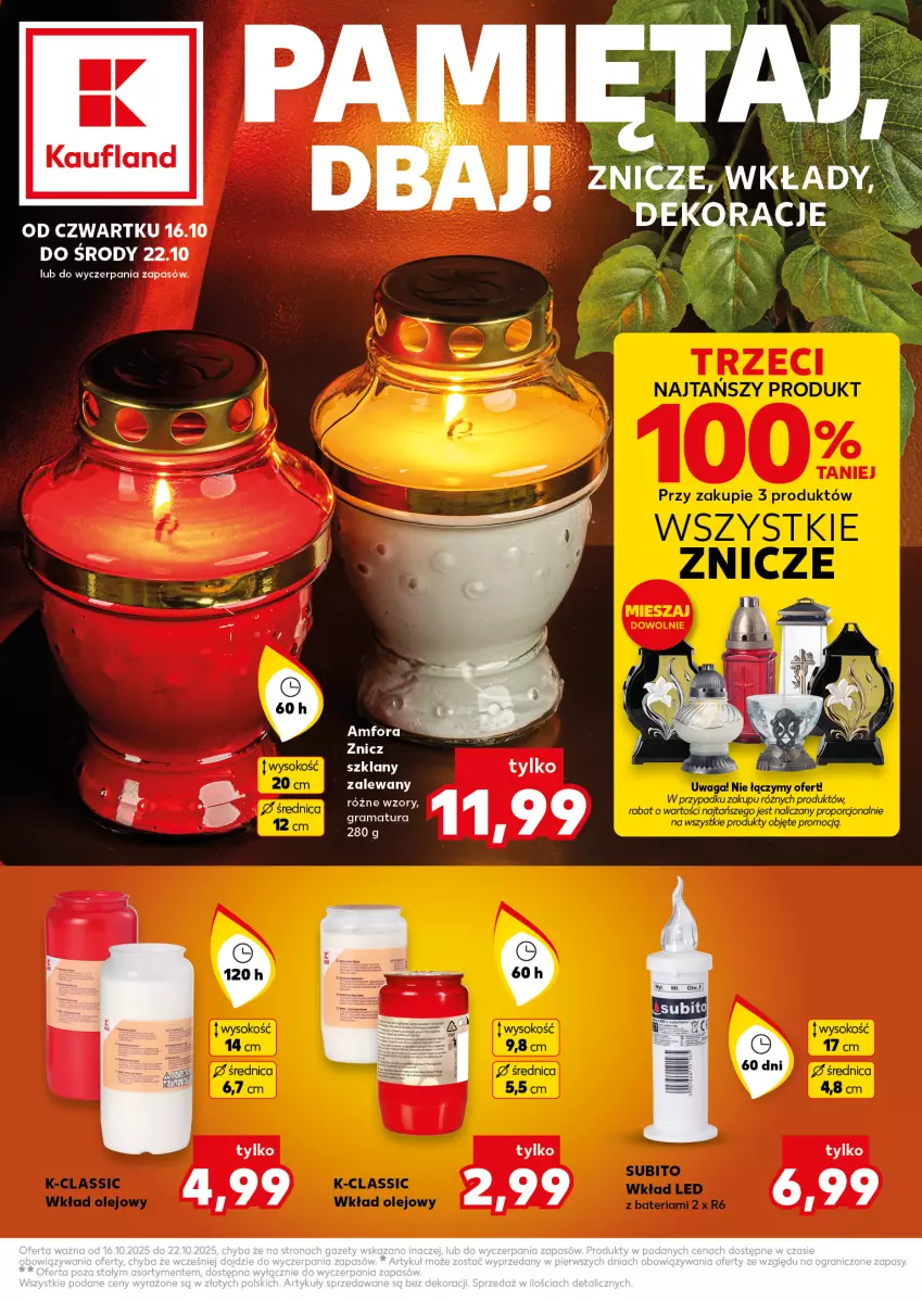 Gazetka promocyjna Kaufland - Kaufland - ważna 16.10 do 22.10.2025 - strona 1 - produkty: Gra, Rama, Znicz