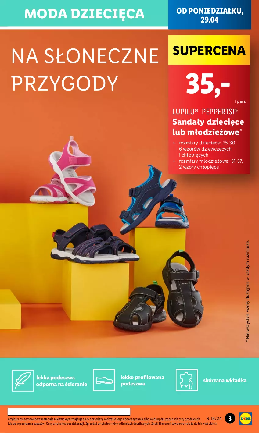 Gazetka promocyjna Lidl - GAZETKA - ważna 29.04 do 04.05.2024 - strona 5 - produkty: Dzieci, Moda, Por, Sandał