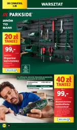Gazetka promocyjna Lidl - GAZETKA - Gazetka - ważna od 04.05 do 04.05.2024 - strona 34 - produkty: Parkside, Gra, Organizer, Kosz, Bateria, Szlifierka, Akumulator