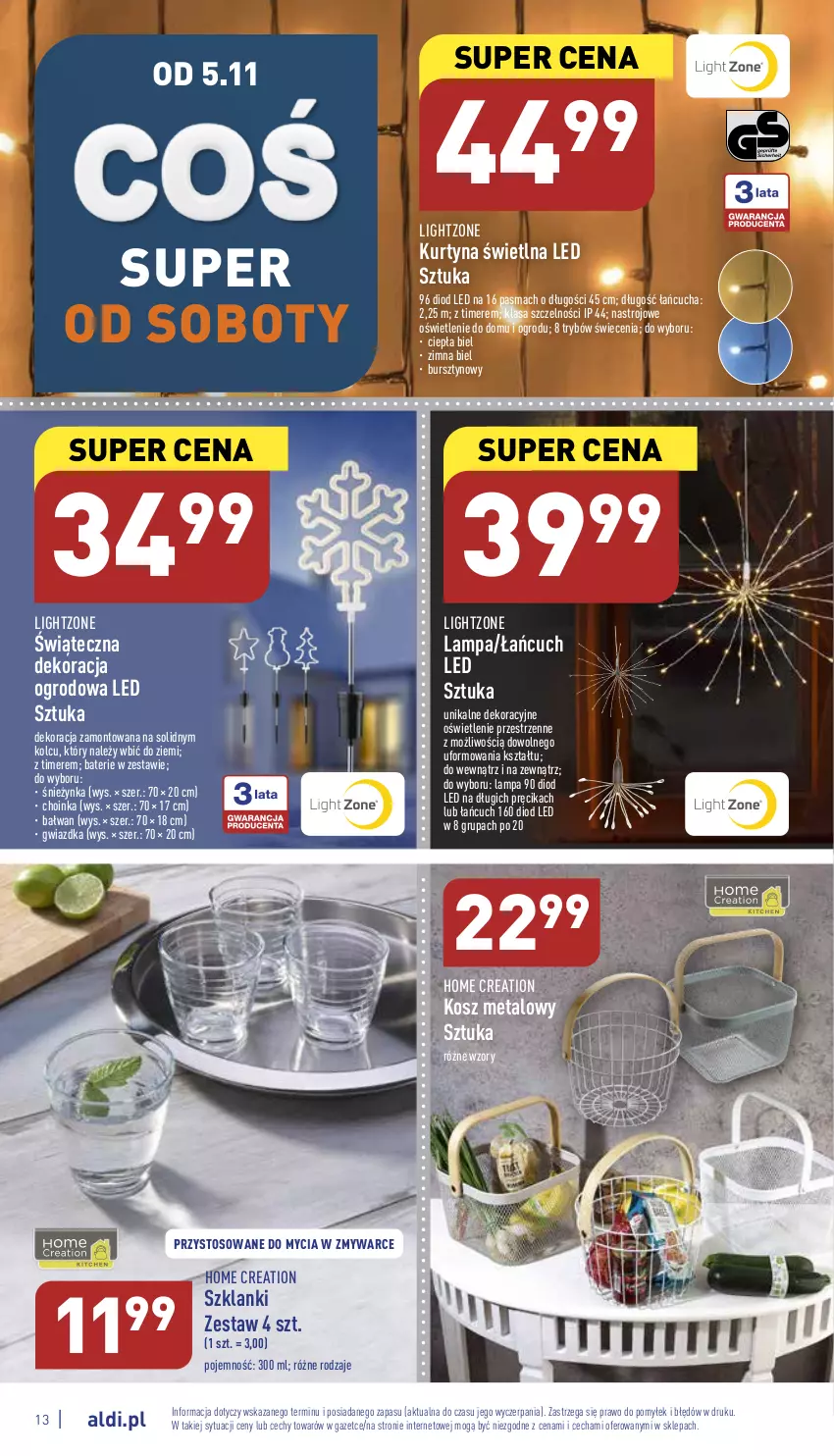 Gazetka promocyjna Aldi - Zaplanuj zakupy wcześniej - ważna 02.11 do 05.11.2022 - strona 13 - produkty: Bursztyn, Choinka, Inka, Kosz, Lampa, Lanki