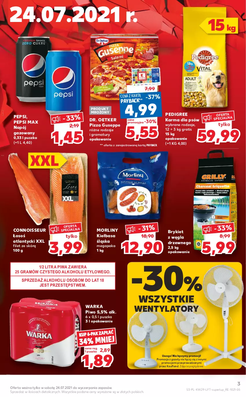 Gazetka promocyjna Kaufland - OFERTA TYGODNIA - ważna 22.07 do 28.07.2021 - strona 3 - produkty: Dr. Oetker, Gra, Kiełbasa, Kiełbasa śląska, Morliny, Napój, Napój gazowany, Pedigree, Pepsi, Pepsi max, Piwa, Piwo, Pizza, Rama, Waga, Warka