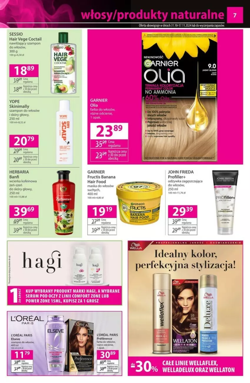 Gazetka promocyjna Hebe - ważna 31.10 do 17.11.2024 - strona 16 - produkty: Elseve, Fructis, Garnier, John frieda, SESSIO, Szampon, Wella, Wellaflex, Yope