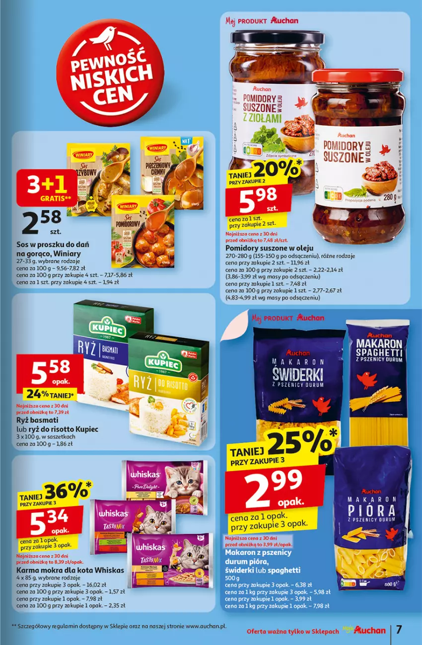Gazetka promocyjna Auchan - Dobra Zabawa to Poważna Sprawa Moje - ważna 29.05 do 04.06.2025 - strona 9 - produkty: Kupiec, Makaron, Olej, Piec, Pomidory, Por, Rum, Ryż, Ryż basmati, Ryż do risotto, Sos, Spaghetti, Whiskas, Winiary