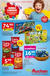Gazetka promocyjna Auchan - Dobra Zabawa to Poważna Sprawa Moje - Gazetka - ważna od 04.06 do 04.06.2025 - strona 1 - produkty: Kit Kat, LEGO, Czekolada, Wóz strażacki