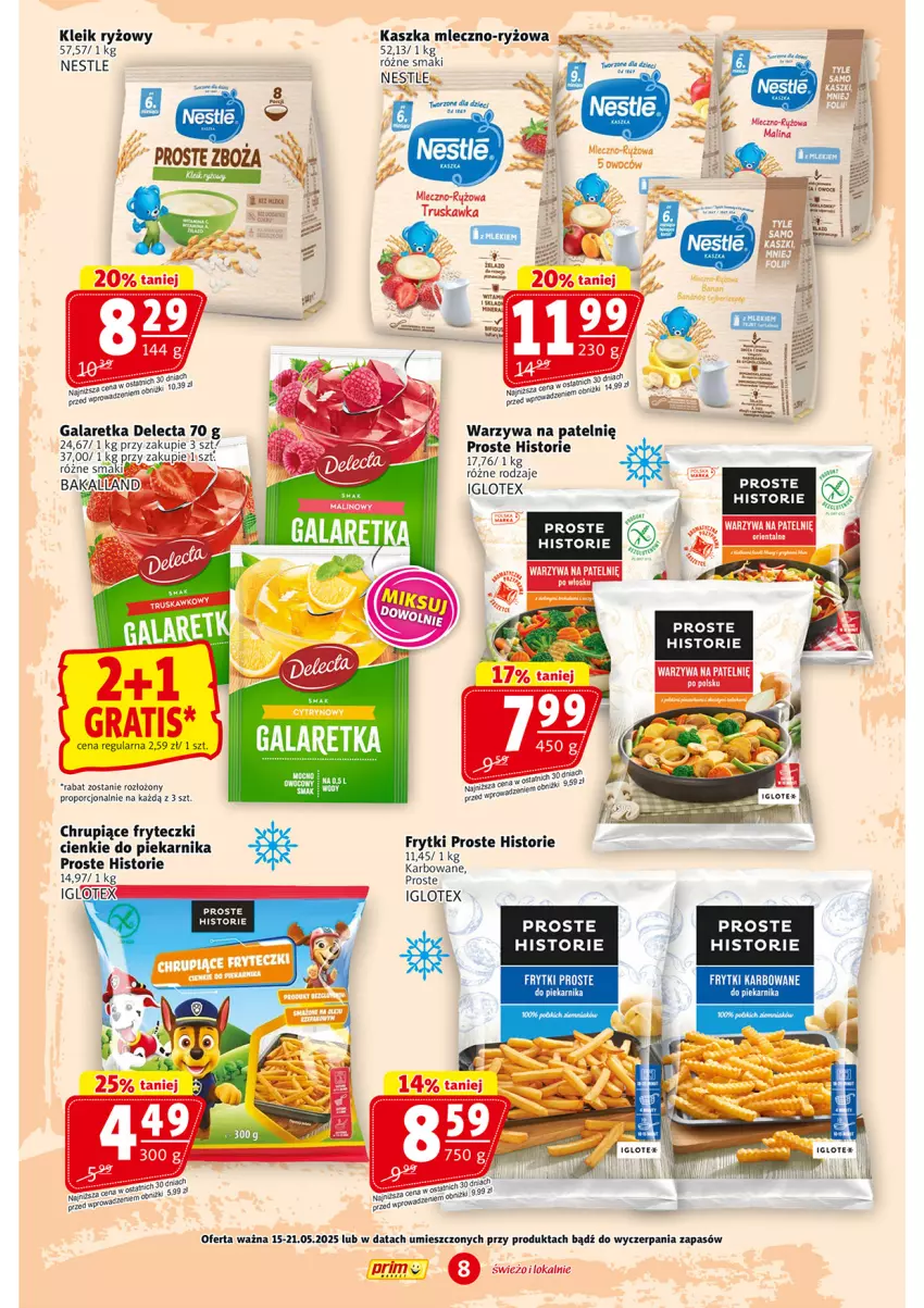 Gazetka promocyjna Prim Market - ważna 15.05 do 21.05.2025 - strona 8 - produkty: Delecta, Gala, Galaretka, Gra, Piekarnik, Por, Ryż, Warzywa