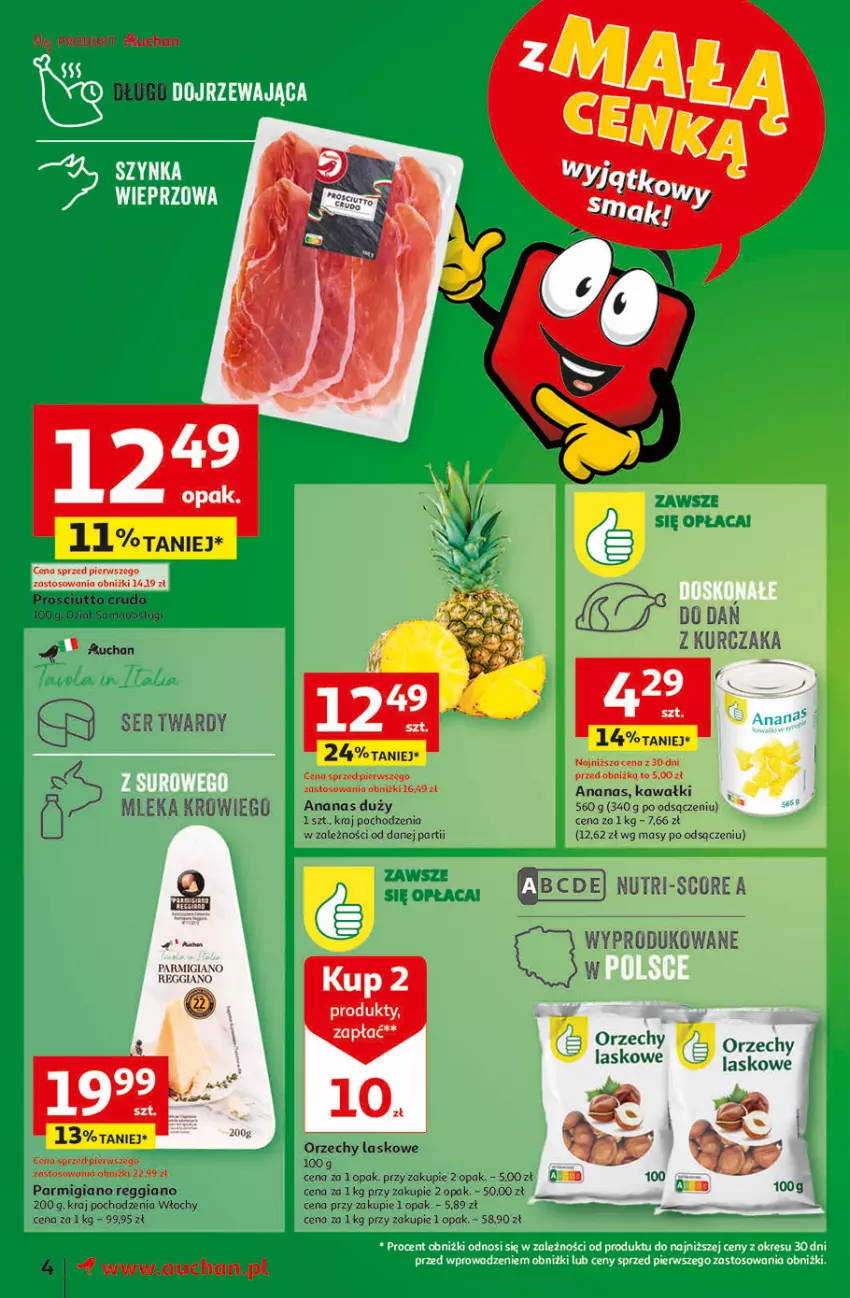 Gazetka promocyjna Auchan - Gazetka z MAŁĄ CENKĄ dźwigniesz więcej! Moje Auchan - ważna 15.02 do 21.02.2024 - strona 4 - produkty: Ananas, Fa, Kawa, Kurczak, Prosciutto