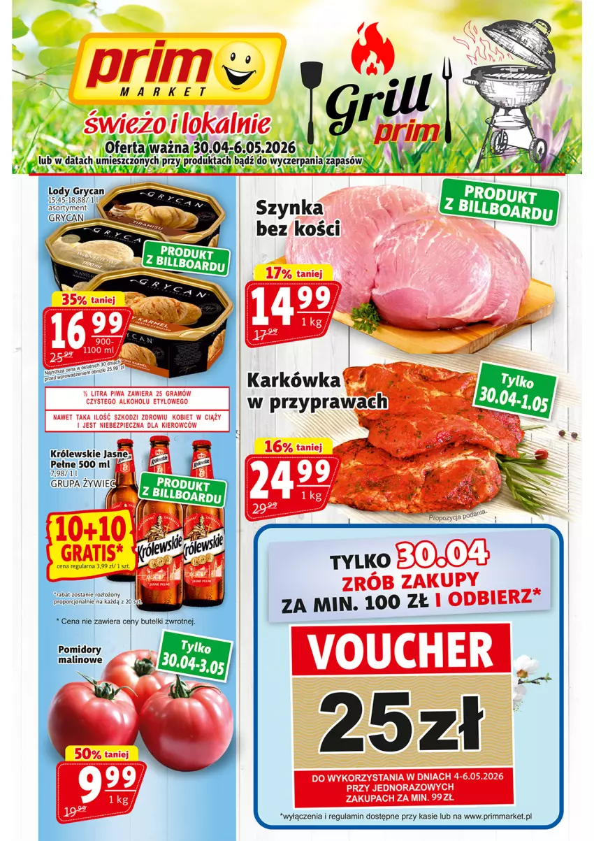 Gazetka promocyjna Prim Market - ważna 30.04 do 06.05.2026 - strona 1 - produkty: Szynka