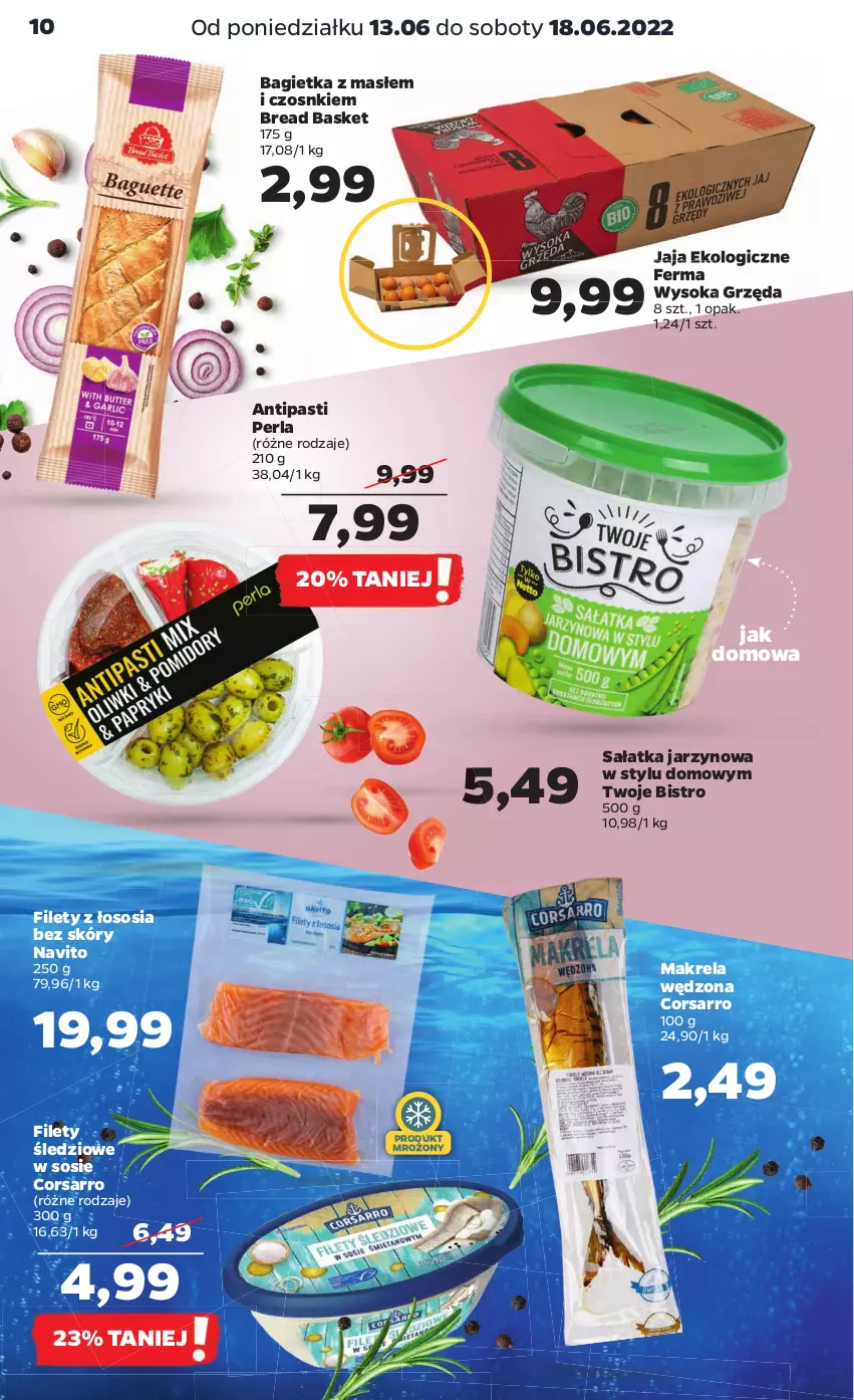 Gazetka promocyjna Netto - Gazetka spożywcza - ważna 13.06 do 18.06.2022 - strona 10 - produkty: Bagietka, Jaja, Sałat, Sałatka, Sok, Sos