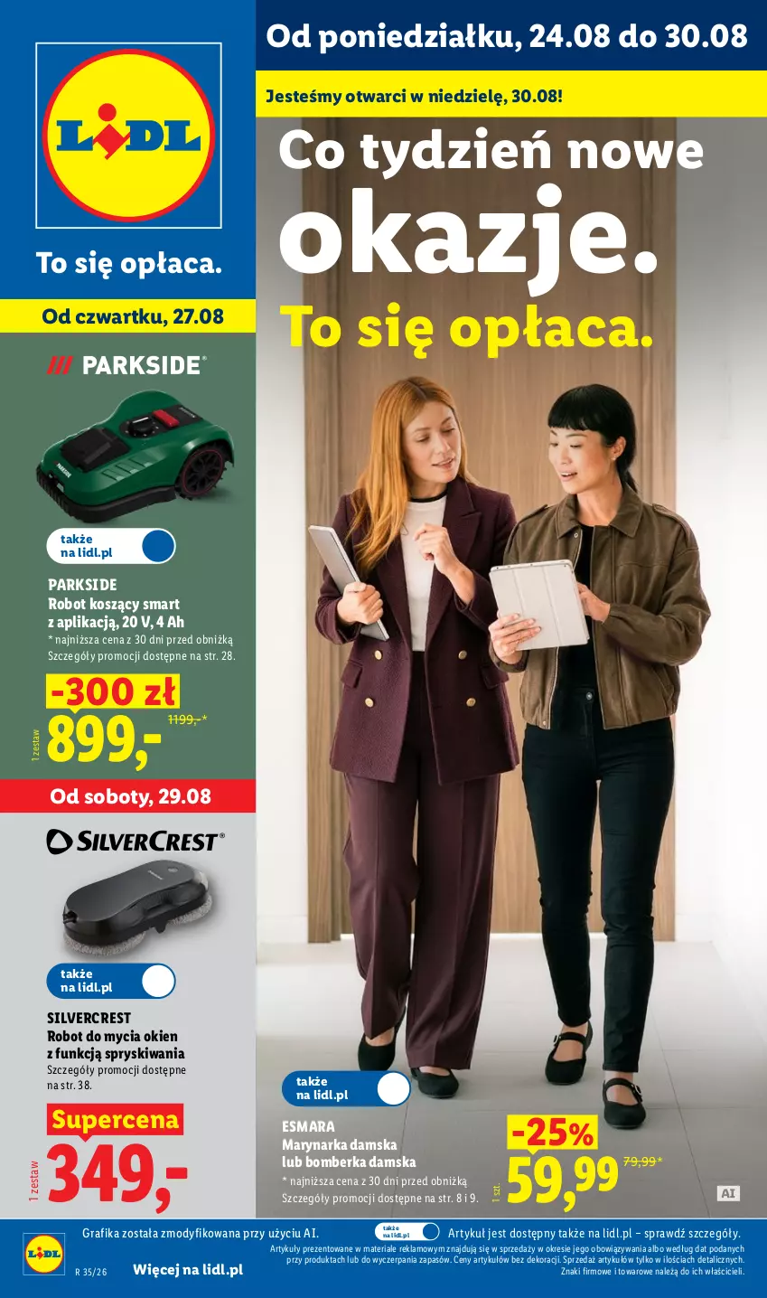 Gazetka promocyjna Lidl - Gazetka ważna od 24.08. do 30.08. - ważna 24.08 do 30.08.2026 - strona 1 - produkty: Gra, Grafika, Kosz, Parkside, Robot, Silvercrest