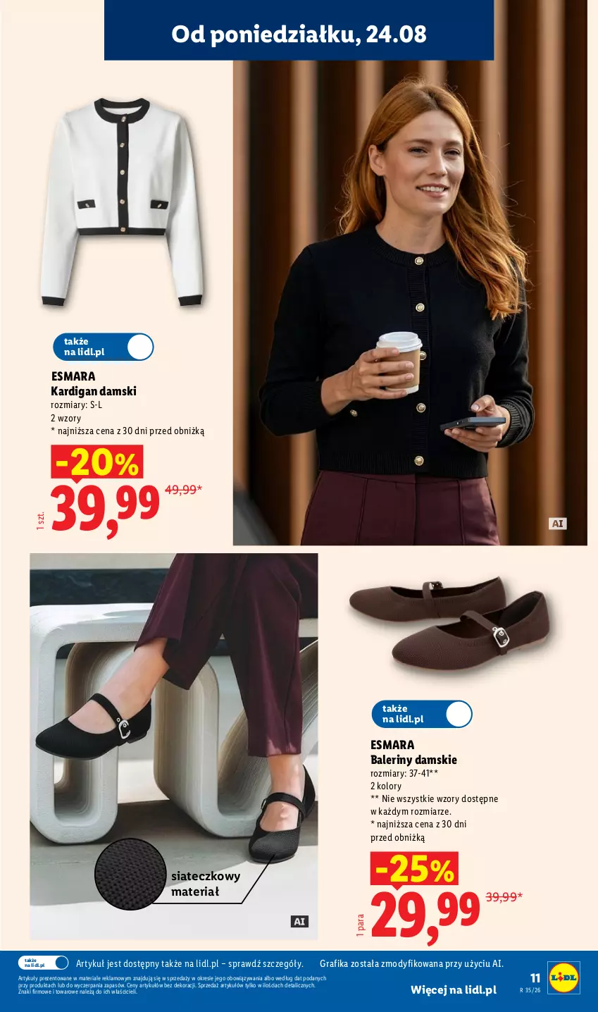 Gazetka promocyjna Lidl - Gazetka ważna od 24.08. do 30.08. - ważna 24.08 do 30.08.2026 - strona 11 - produkty: Baleriny, Gra, Grafika, Kardigan