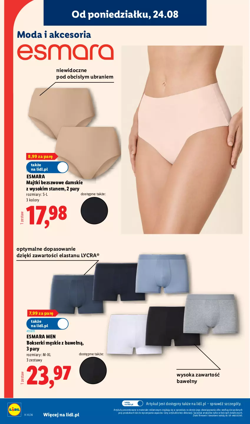 Gazetka promocyjna Lidl - Gazetka ważna od 24.08. do 30.08. - ważna 24.08 do 30.08.2026 - strona 18 - produkty: Bokserki, Majtki, Moda, Ser, Sok