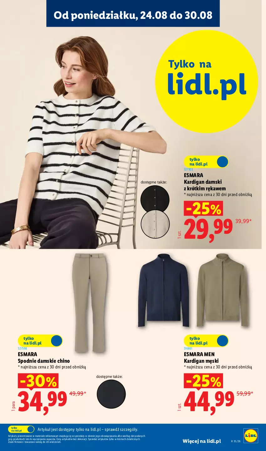 Gazetka promocyjna Lidl - Gazetka ważna od 24.08. do 30.08. - ważna 24.08 do 30.08.2026 - strona 19 - produkty: Kardigan, Spodnie