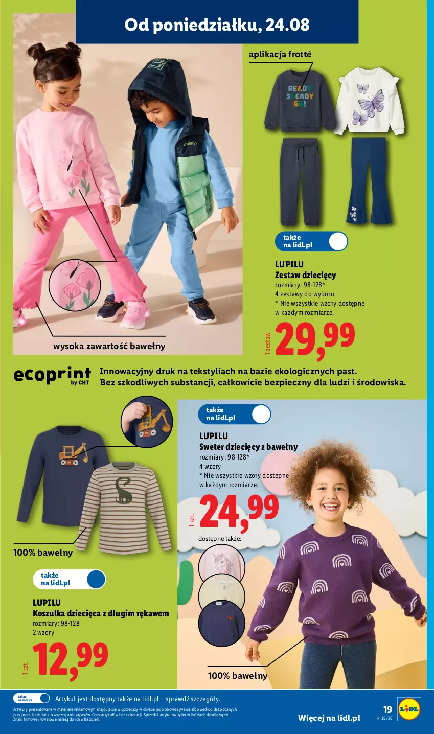 Gazetka promocyjna Lidl - Gazetka ważna od 24.08. do 30.08. - ważna 24.08 do 30.08.2026 - strona 21 - produkty: Dzieci, Kosz, Koszulka, Piec, Sok, Sweter