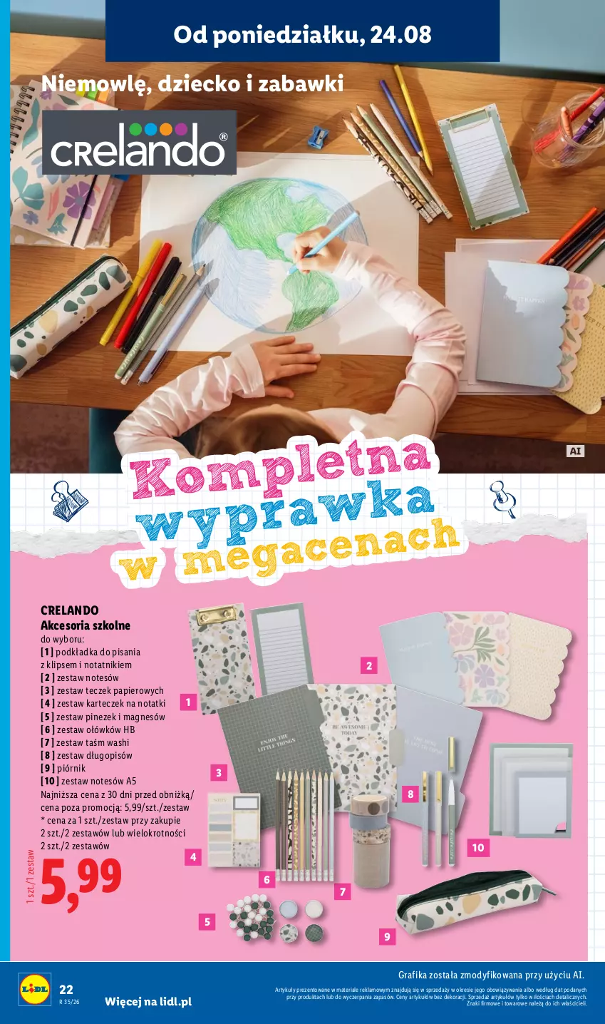 Gazetka promocyjna Lidl - Gazetka ważna od 24.08. do 30.08. - ważna 24.08 do 30.08.2026 - strona 28 - produkty: Długopis, Gra, Grafika, Papier, Piórnik, Podkład, Podkładka