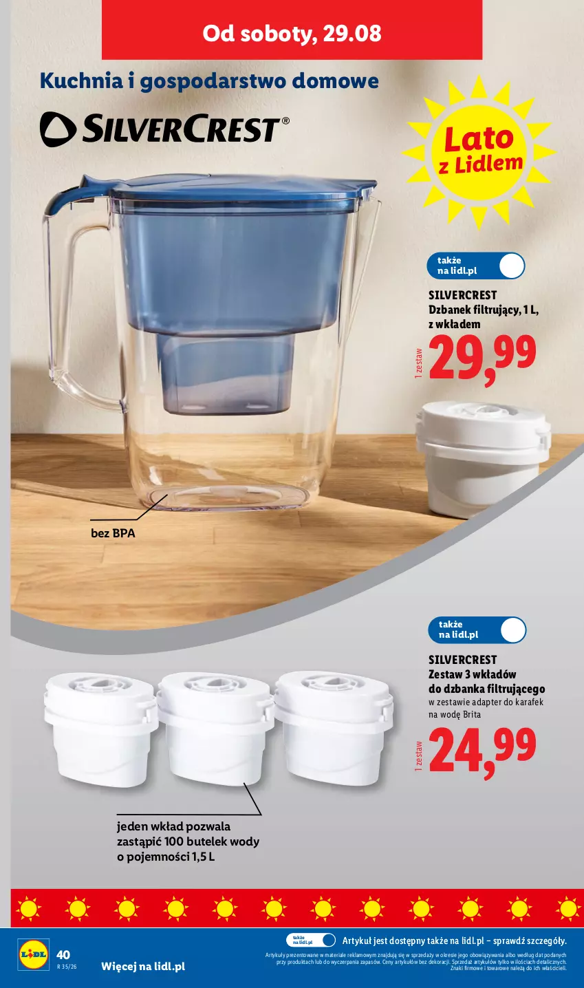 Gazetka promocyjna Lidl - Gazetka ważna od 24.08. do 30.08. - ważna 24.08 do 30.08.2026 - strona 46 - produkty: Brit, Brita, Dzbanek, Dzbanek filtrujący, Kuchnia, Silvercrest
