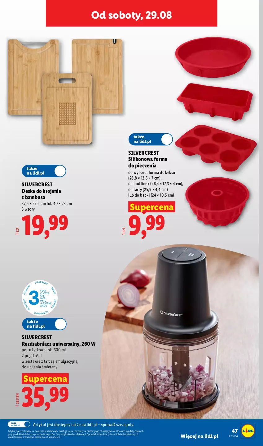 Gazetka promocyjna Lidl - Gazetka ważna od 24.08. do 30.08. - ważna 24.08 do 30.08.2026 - strona 53 - produkty: Deska do krojenia, Forma do pieczenia, LG, Piec, Rozdrabniacz, Silvercrest