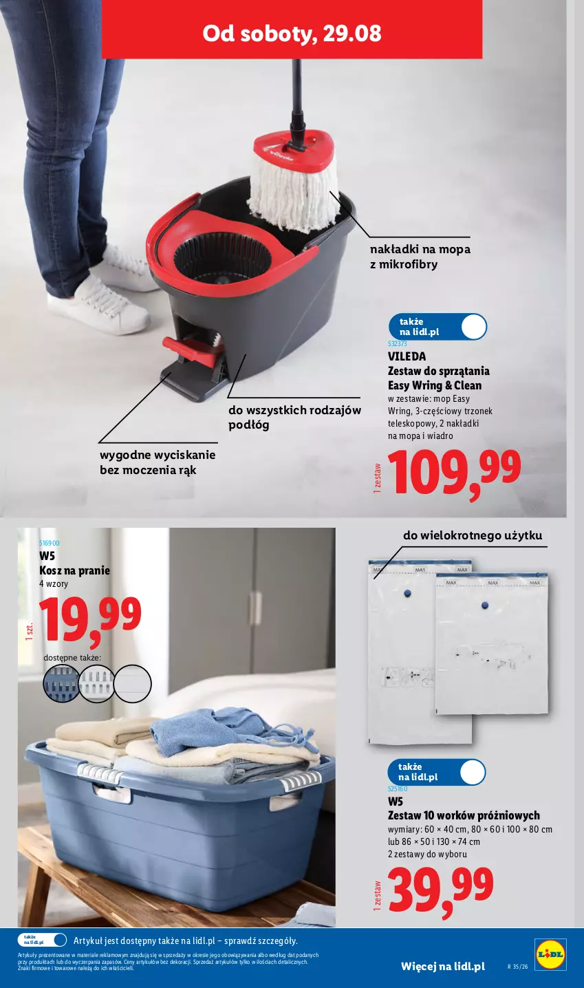 Gazetka promocyjna Lidl - Gazetka ważna od 24.08. do 30.08. - ważna 24.08 do 30.08.2026 - strona 55 - produkty: Kosz, Mop, Teleskop, Vileda, Wiadro