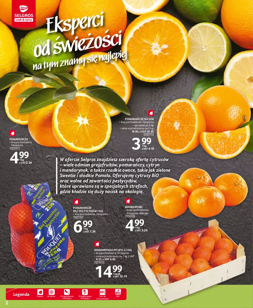 Gazetka promocyjna Selgros - Oferta spożywcza - ważna 25.11 do 01.12.2021 - strona 2 - produkty: Fa, LG, Mandarynki, Owoce, Pomarańcze, Pomelo, Sok