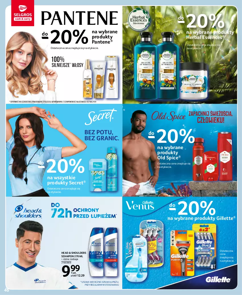 Gazetka promocyjna Selgros - Oferta spożywcza - ważna 25.11 do 01.12.2021 - strona 46 - produkty: Gillette, Gra, Old Spice, Pantene, Szampon