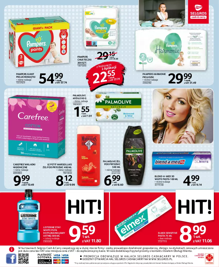 Gazetka promocyjna Selgros - Oferta spożywcza - ważna 25.11 do 01.12.2021 - strona 47 - produkty: Blend-a-Med, Carefree, Chusteczki, Elmex, LG, Listerine, Majtki, Mars, Mydło, Palmolive, Pampers, Pieluchomajtki, Płyn do płukania, Płyn do płukania jamy ustnej, Sok, Wkładki