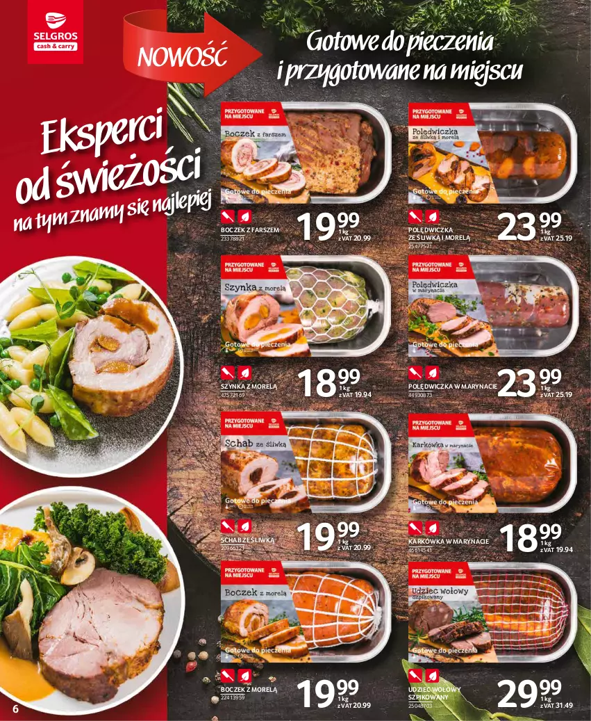 Gazetka promocyjna Selgros - Oferta spożywcza - ważna 25.11 do 01.12.2021 - strona 6 - produkty: Boczek, Fa, Piec, Szynka, Udziec wołowy