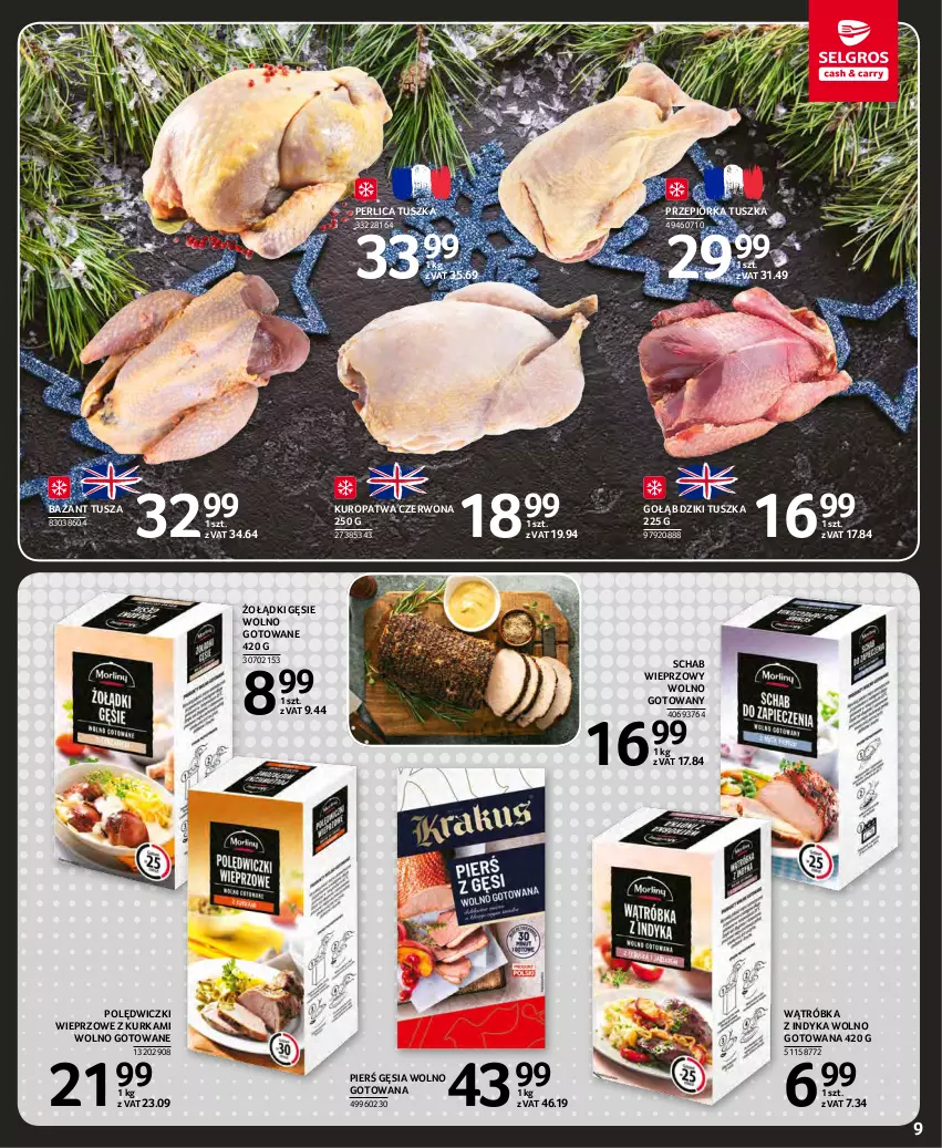 Gazetka promocyjna Selgros - Oferta spożywcza - ważna 25.11 do 01.12.2021 - strona 9 - produkty: Przepiórka, Schab wieprzowy, Tusz