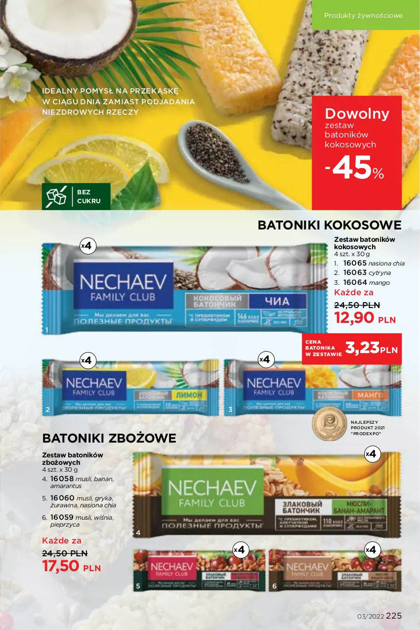 Gazetka promocyjna Faberlic - ważna 07.02 do 20.02.2022 - strona 225 - produkty: Baton, Chia, Gry, Kokos, Mango, Mus, Pieprz, Tonik