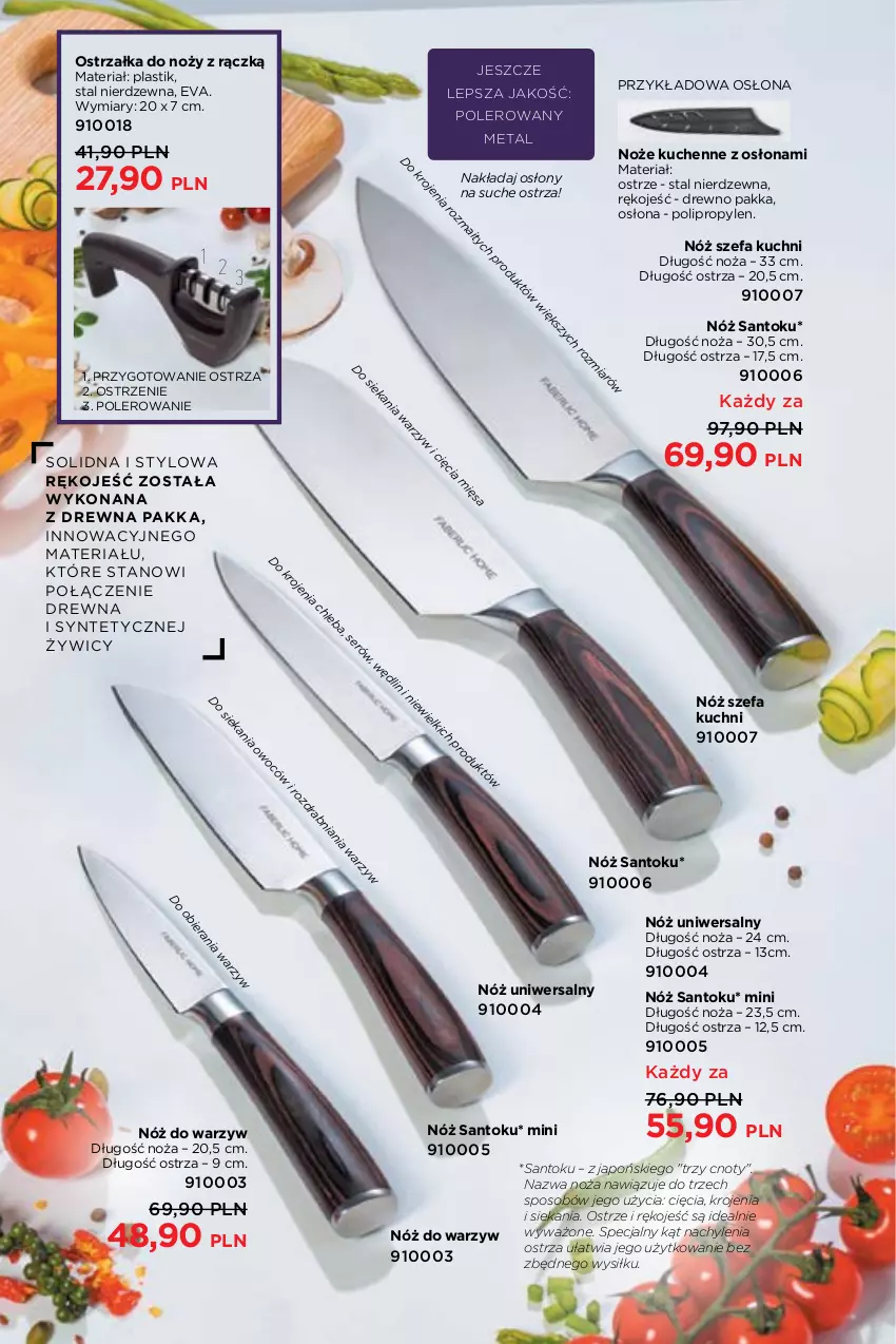Gazetka promocyjna Faberlic - ważna 07.02 do 20.02.2022 - strona 246 - produkty: Fa, Noż, Nóż szefa kuchni, Nóż uniwersalny, Ostrzałka do noży