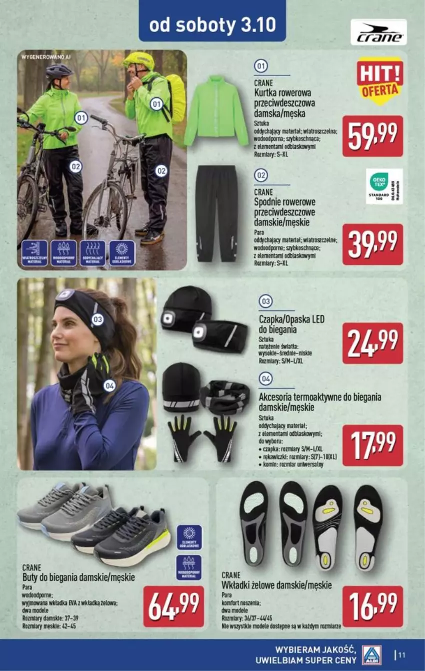 Gazetka promocyjna Aldi - Przygotuj się na kolejny tydzień! - ważna 30.09 do 03.10.2026 - strona 11 - produkty: Buty, Czapka, Gra, Kurtka, Opaska, Por, Rower, Spodnie, Wkładki