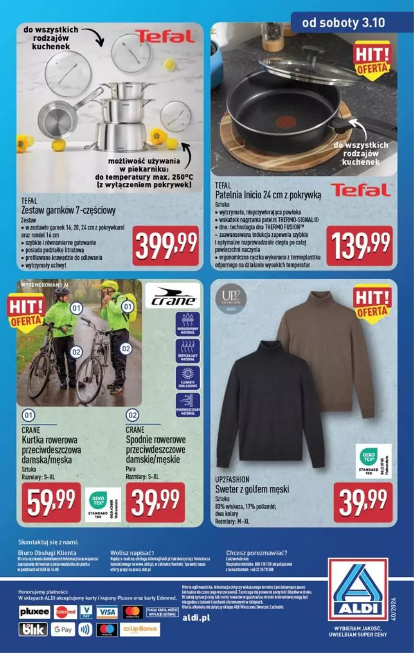 Gazetka promocyjna Aldi - Przygotuj się na kolejny tydzień! - ważna 30.09 do 03.10.2026 - strona 14 - produkty: Fa, Fusion, Garnek, Gra, Kurtka, LG, Patelnia, Piekarnik, Rondel, Rower, Spodnie, Tefal
