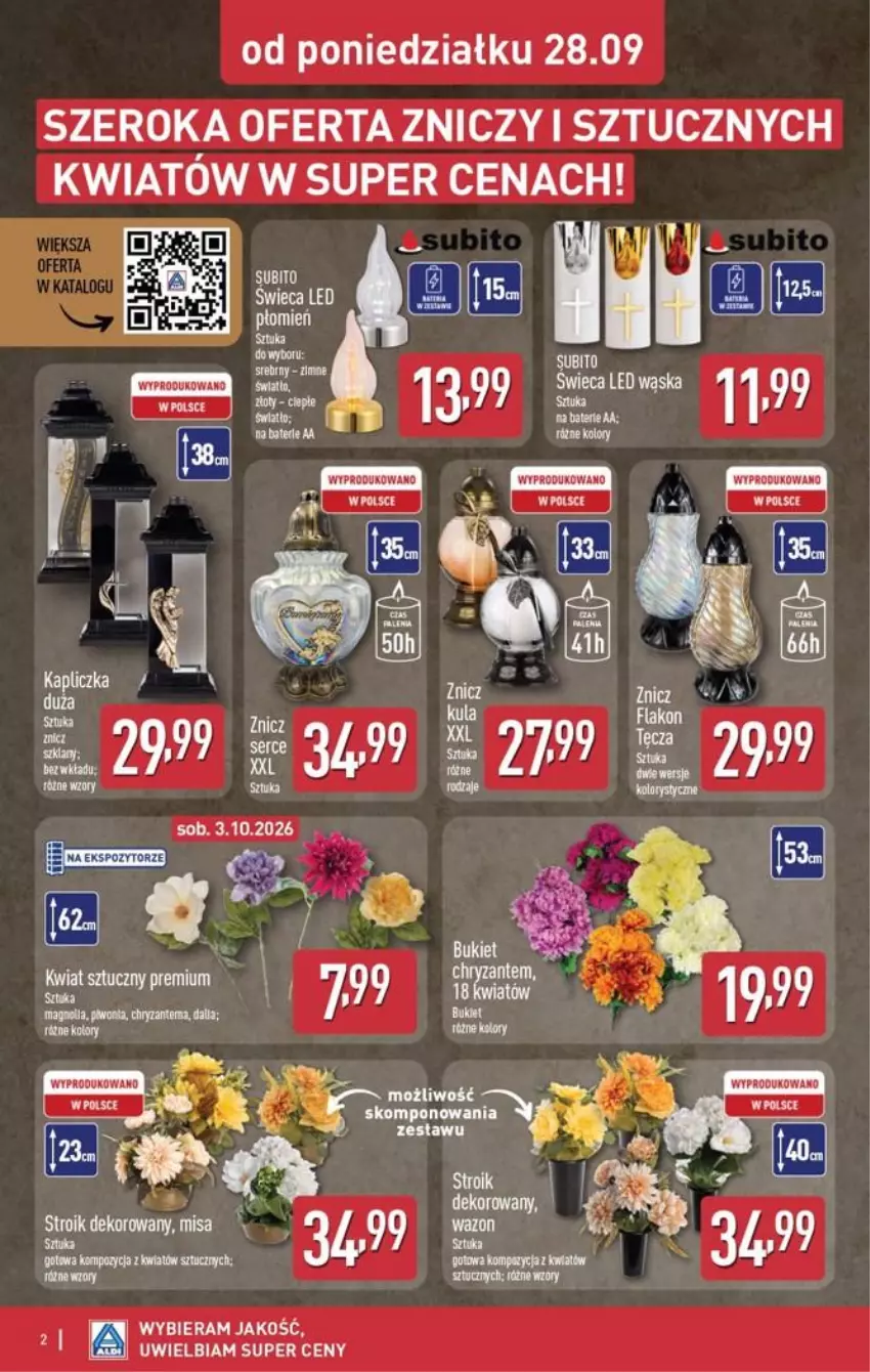 Gazetka promocyjna Aldi - Przygotuj się na kolejny tydzień! - ważna 30.09 do 03.10.2026 - strona 2 - produkty: Znicz