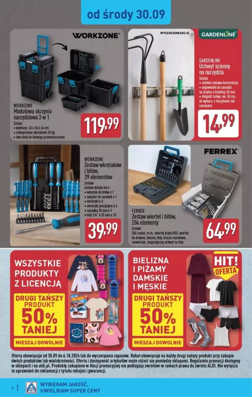 Gazetka promocyjna Aldi - Przygotuj się na kolejny tydzień! - ważna 30.09 do 03.10.2026 - strona 6 - produkty: Bielizna, Haczyk, Rama