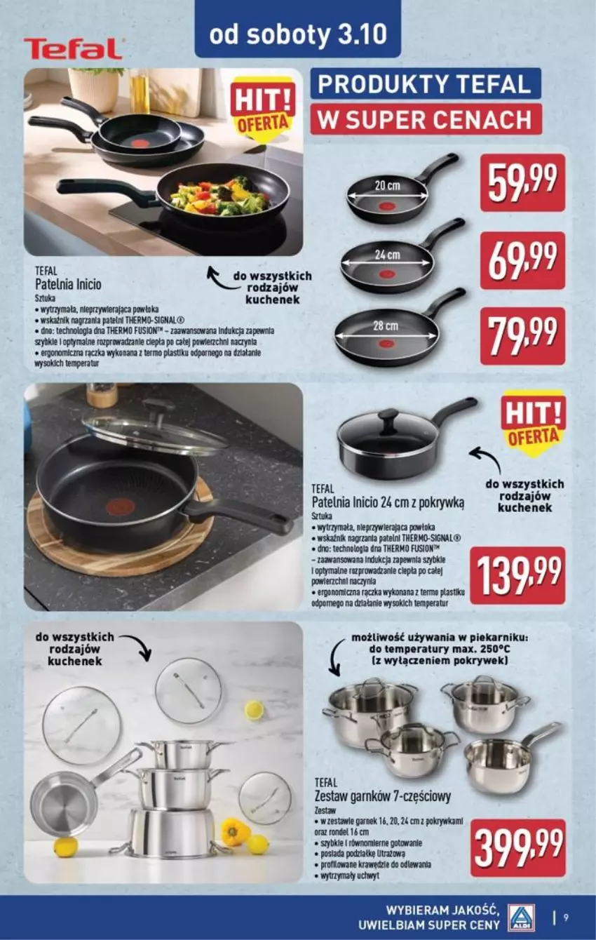 Gazetka promocyjna Aldi - Przygotuj się na kolejny tydzień! - ważna 30.09 do 03.10.2026 - strona 9 - produkty: Fa, Fusion, Garnek, LG, Patelnia, Piast, Piekarnik, Por, Sok, Tefal