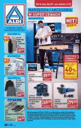 Gazetka promocyjna Aldi - Przygotuj się na kolejny tydzień! - Gazetka - ważna od 03.10 do 03.10.2026 - strona 1 - produkty: Top, Rama, Stół, Tarka, Wkręt, Wkrętarka, Szlifierka, Bluza, Akumulator