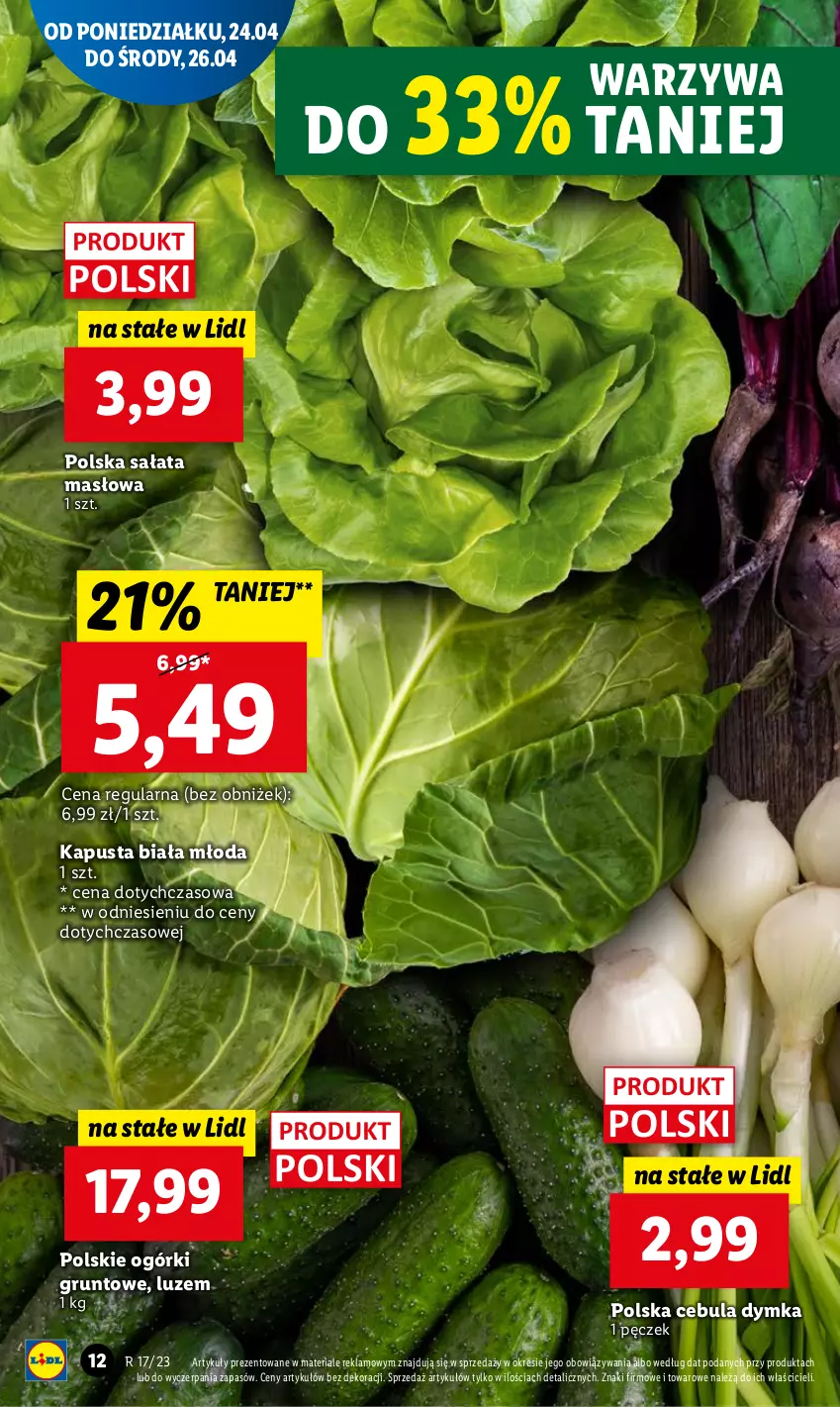 Gazetka promocyjna Lidl - GAZETKA - ważna 24.04 do 26.04.2023 - strona 16 - produkty: Cebula, Grunt, Masło, Sałat, Sałata masłowa, Warzywa