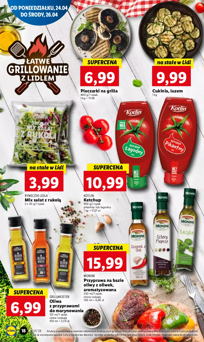 Gazetka promocyjna Lidl - GAZETKA - ważna 24.04 do 26.04.2023 - strona 24 - produkty: Grill, Ketchup, Kotlin, Monini, Oliwa, Piec, Sałat