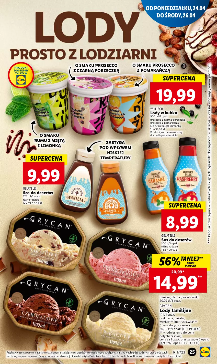 Gazetka promocyjna Lidl - GAZETKA - ważna 24.04 do 26.04.2023 - strona 35 - produkty: Czekolada, Deser, Fa, Gry, Lody, Por, Prosecco, Rum, Ser, Sos