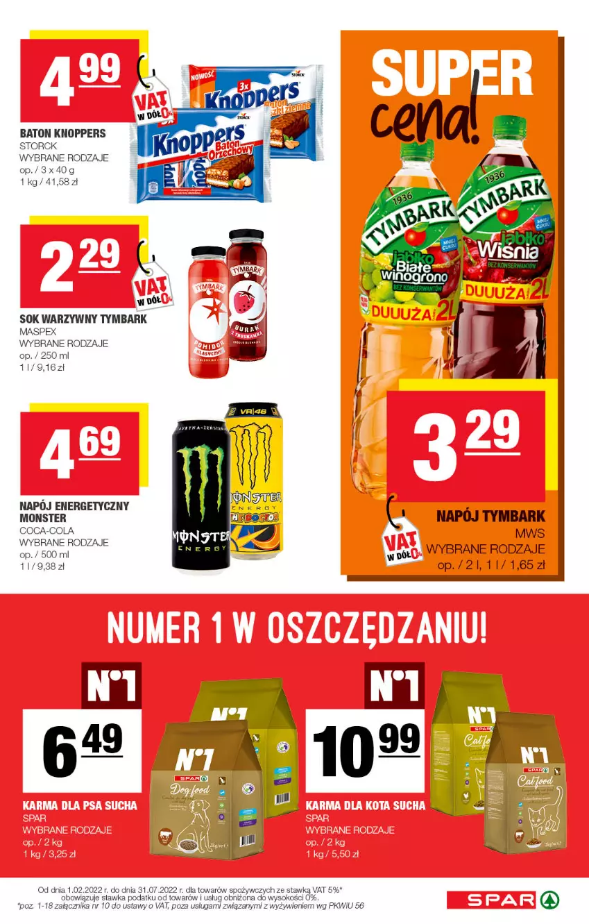 Gazetka promocyjna Spar - Spar - ważna 02.03 do 12.03.2022 - strona 11 - produkty: Baton, Coca-Cola, Knoppers, Napój, Napój energetyczny, Sok, Tymbark