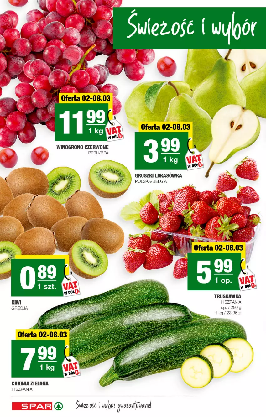 Gazetka promocyjna Spar - Spar - ważna 02.03 do 12.03.2022 - strona 4 - produkty: Gruszki, Kiwi, LG, Wino