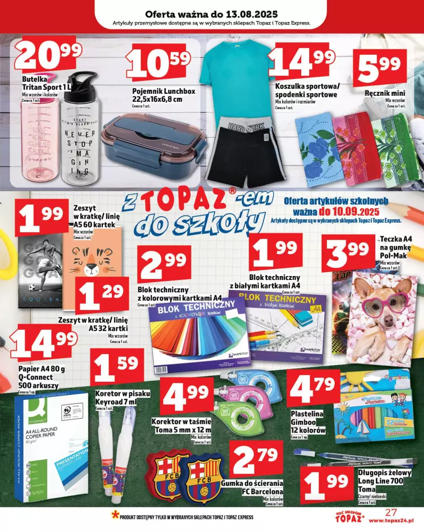 Gazetka promocyjna Topaz - Gazetka - ważna 07.08 do 13.08.2025 - strona 27 - produkty: Asus, Gin, Kosz, Koszulka, Koszulka sportowa, Papier, Pojemnik, Por, Sport, Top