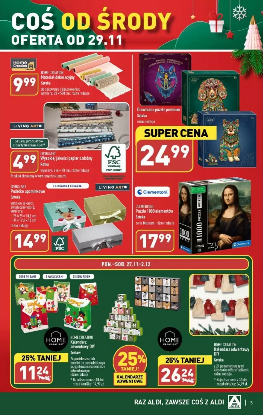Gazetka promocyjna Aldi - ważna 29.11 do 02.12.2023 - strona 12 - produkty: Kalendarz, Pudełko, Puzzle, Sok