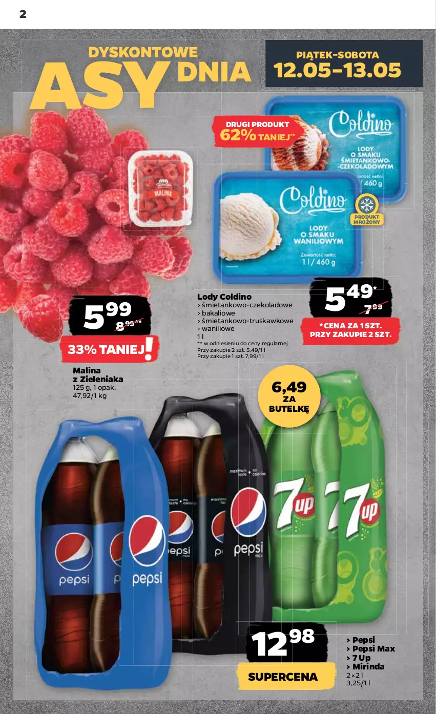 Gazetka promocyjna Netto - Artykuły spożywcze - ważna 11.05 do 17.05.2023 - strona 2 - produkty: Lody, Mirinda, Pepsi, Pepsi max