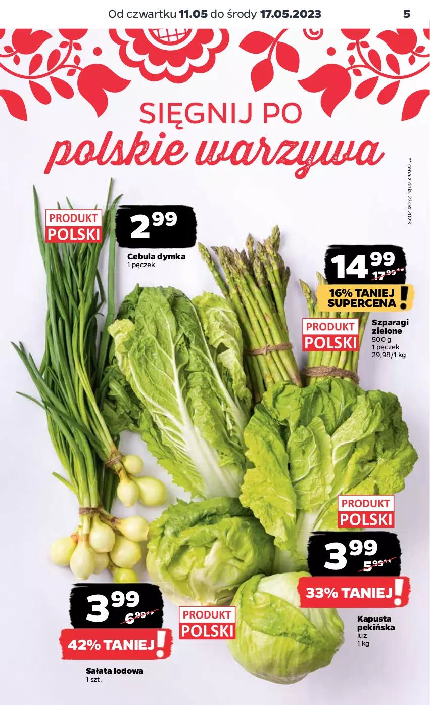 Gazetka promocyjna Netto - Artykuły spożywcze - ważna 11.05 do 17.05.2023 - strona 5 - produkty: Cebula, Sałat, Sałata lodowa, Warzywa